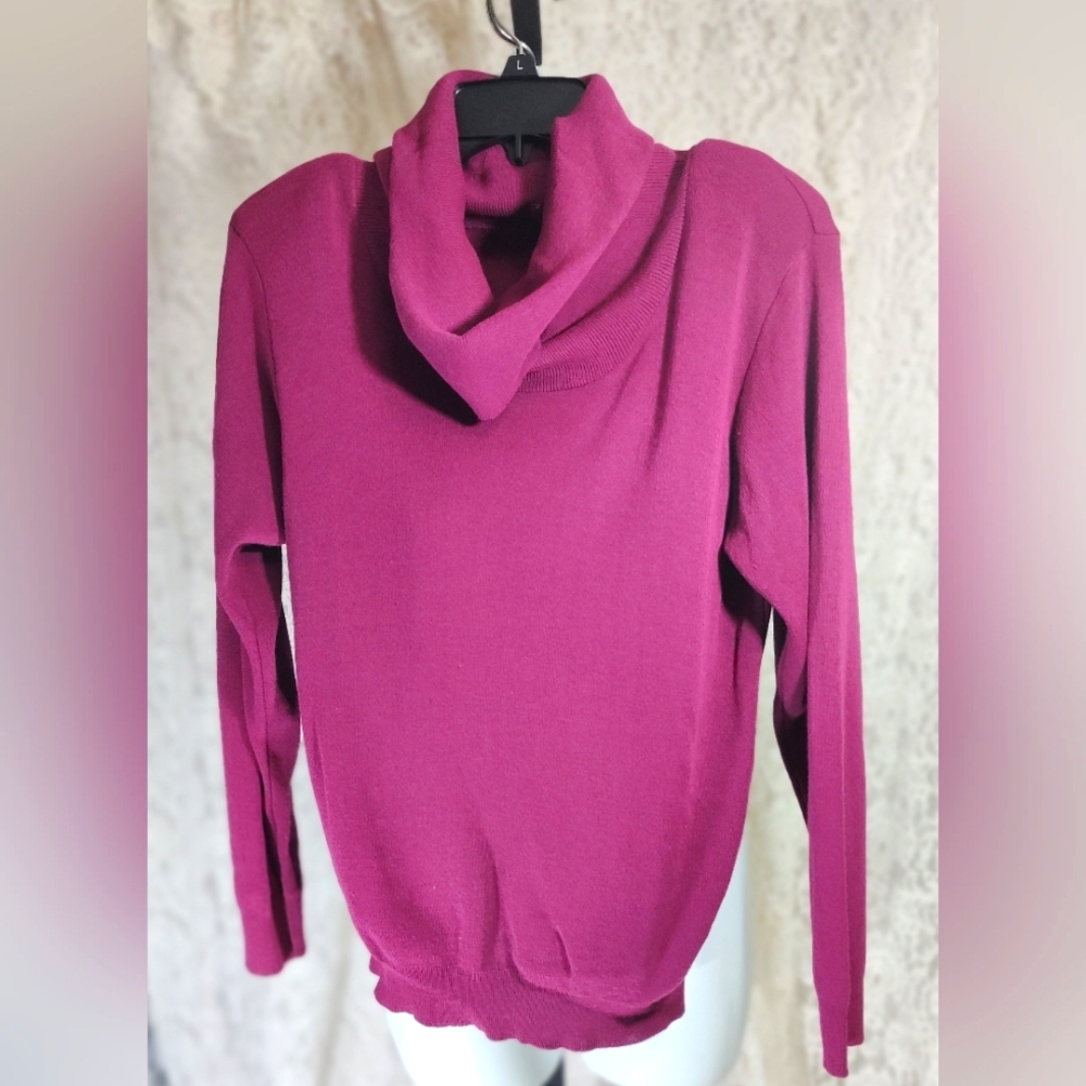 Women's Cowl Neck Sweater Knit. Mulberry Euc